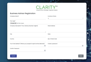 Register for your Free CLARITY Strategic Capacity Analysis Lead Generator Account